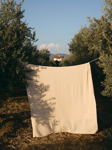 Покрывало двухстороннее из многослойного муслина цвета охры из к 3