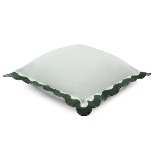 Чехол на подушку с контрастным кантом зеленого цвета из коллекци 6