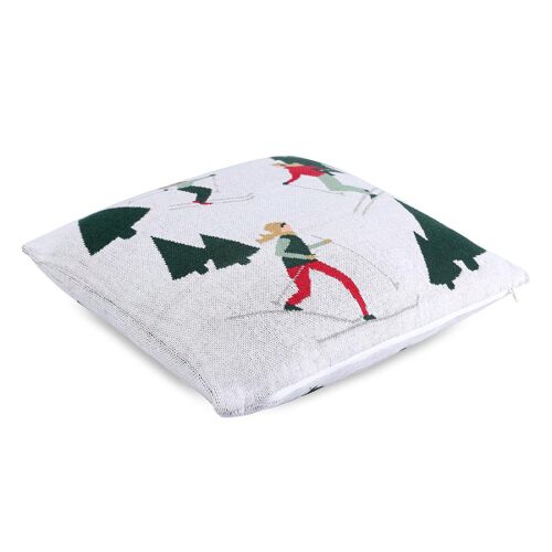 Подушка вязаная с новогодним рисунком let's ski из коллекции new 5