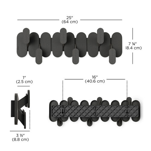 Вешалка настенная tempo, 6 крючков, черная 5