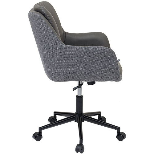 Стул на колесиках allar, экокожа, рогожка, серый 5