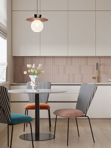 Стол обеденный trond, D100 см, белый мрамор/черный 3