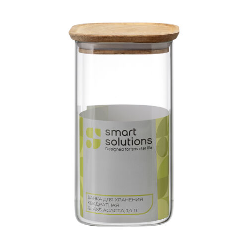 Банка для хранения квадратная glass acacia, 1,4 л 7