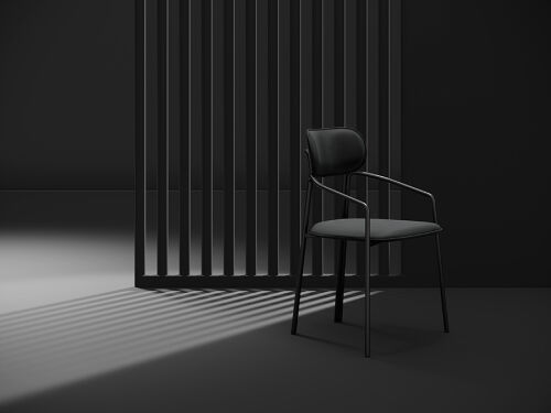 Стул ror, round, велюр, черный/черный 1