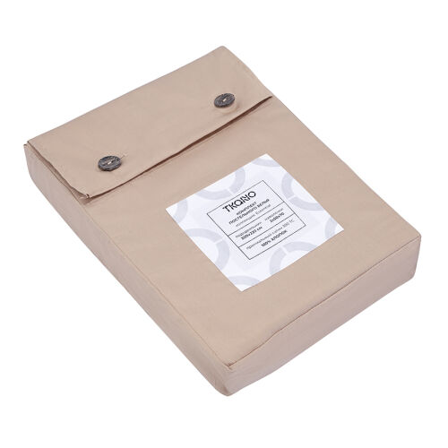 Комплект постельного белья из премиального сатина бежевого цвета 7