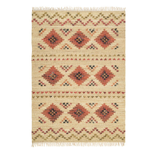 Ковер из джута и шерсти по мотивам башкирских орнаментов из коллекции cultural heritage, 160х230 см