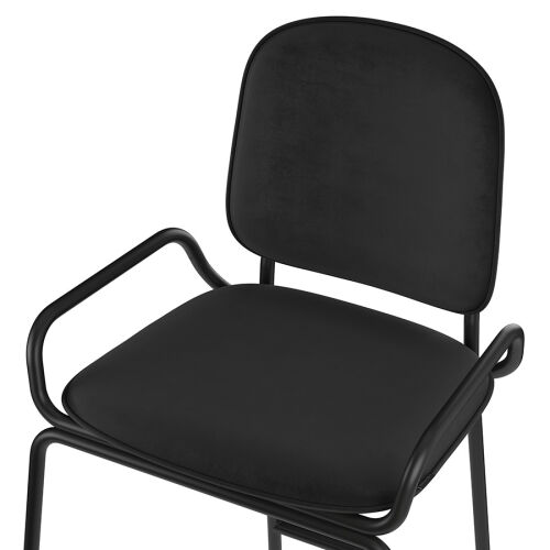 Стул барный ror, 2 frame, велюр, черный/черный 5