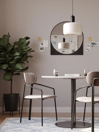 Стул ror, round, велюр, черный/серый 3