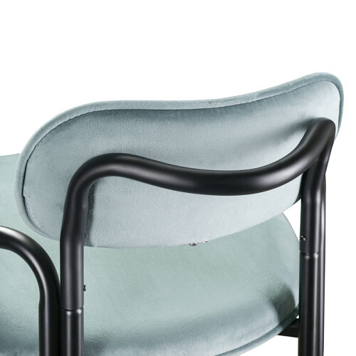 Стул барный ror, round, велюр, черный/светло-бирюзовый 5