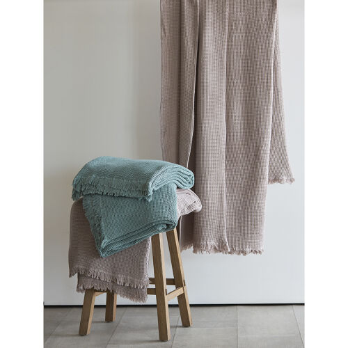 Покрывало вафельное из хлопка серо-бежевого цвета из коллекции e 3