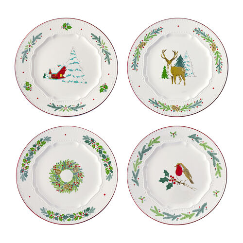 Набор из четырех тарелок nordic winter из коллекции new year essential, D23 см