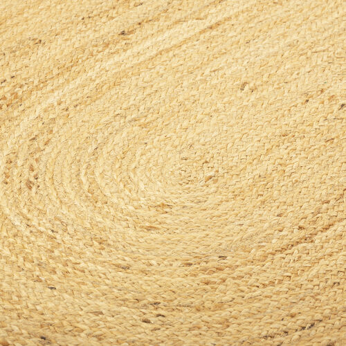 Ковер из джута овальный с вставками белого цвета из коллекции et 6