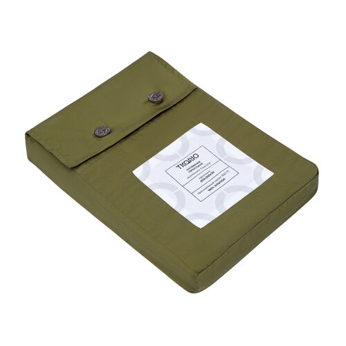 Простыня на резинке из премиального сатина оливкового цвета из к 7