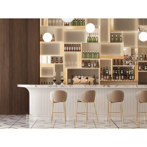 Стул полубарный coral, велюр, серо-бежевый 5