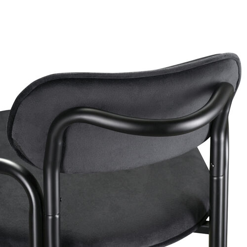 Стул барный ror, round, велюр, черный/черный 3