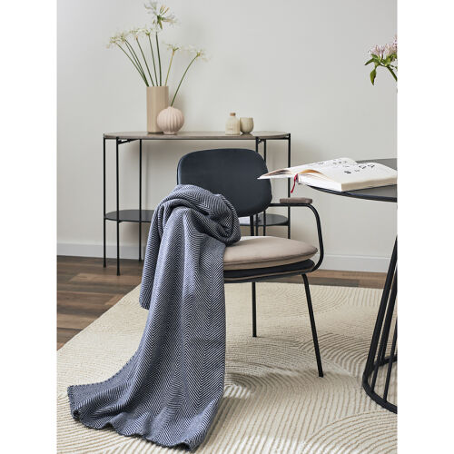 Плед из шерсти мериноса темно-синего цвета из коллекции essentia 6