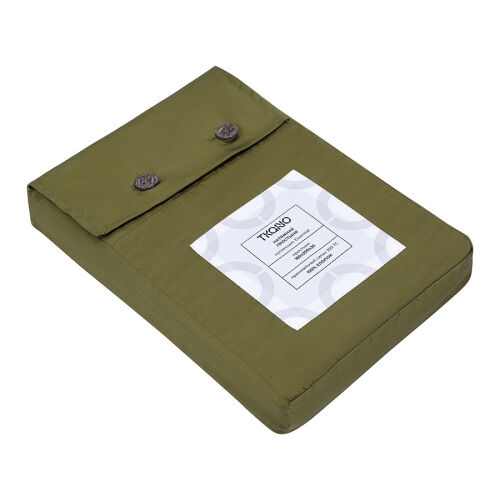 Простыня на резинке из премиального сатина оливкового цвета из к 7