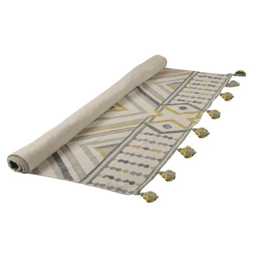 Ковер из хлопка с контрастным узором и кисточками из коллекции e 3