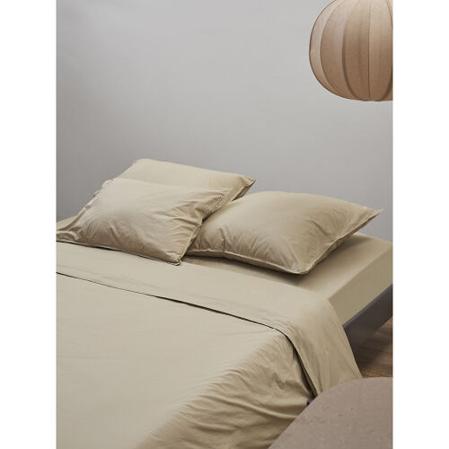 Комплект постельного белья из стираного перкаля бежево-серого цв 2