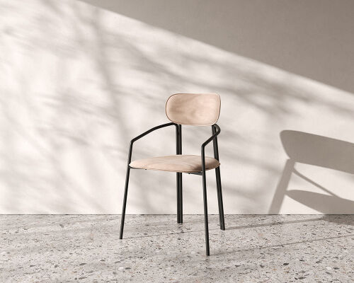 Стул ror, round, велюр, черный/бежевый 2