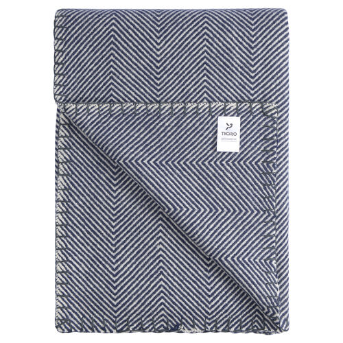 Плед из шерсти мериноса темно-синего цвета из коллекции essentia 4