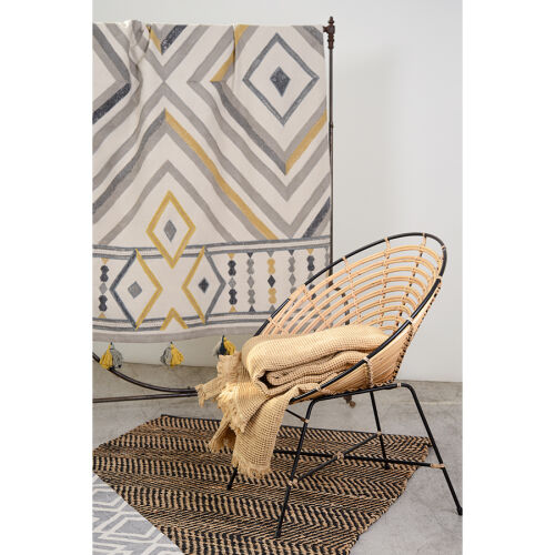 Ковер из хлопка с контрастным узором и кисточками из коллекции e 1