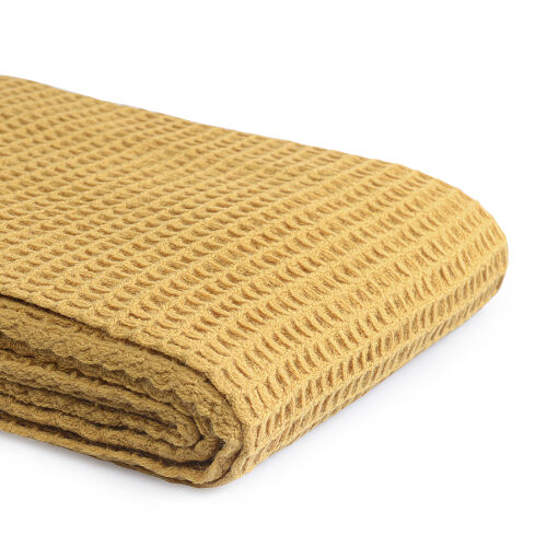 Плед из шерсти цвета охры из коллекции essential, 130х180 см 5