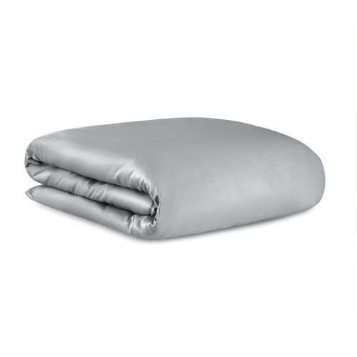Комплект постельного белья из премиального сатина светло-серого  5