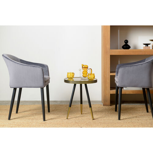 Столик hedda, D40 см, черный/матовое золото 2