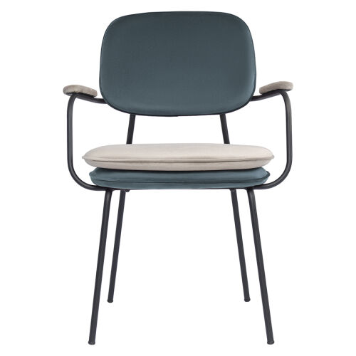 Стул с подлокотниками pea, велюр, сине-зеленый/бежевый 4