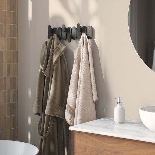 Вешалка настенная tempo, 6 крючков, черная 4