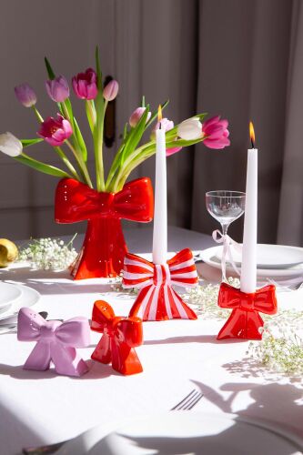 Подсвечник bow, 11х12х5 см, красно-белый 1