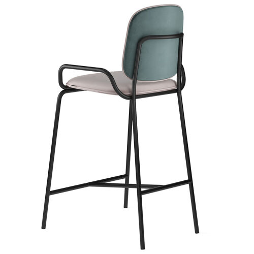 Стул полубарный ror, 2 frame, велюр, черный/зеленый/розовый 4