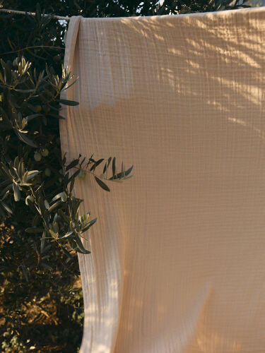 Покрывало двухстороннее из многослойного муслина цвета охры из к 4