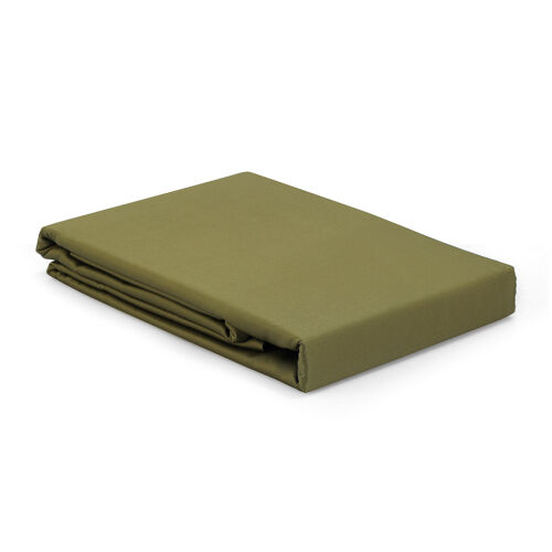 Простыня на резинке из премиального сатина оливкового цвета из к 4