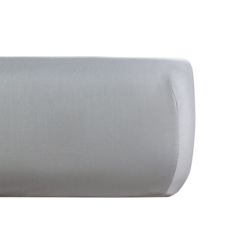 Простыня на резинке из премиального сатина светло-серого цвета и 5