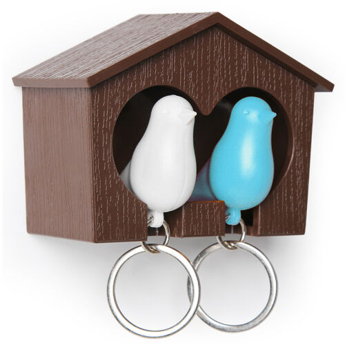 Держатель для ключей duo sparrow, коричневый/белый/голубой 1