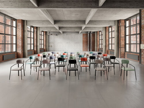 Стул ror, round, велюр, черный/бежевый 1