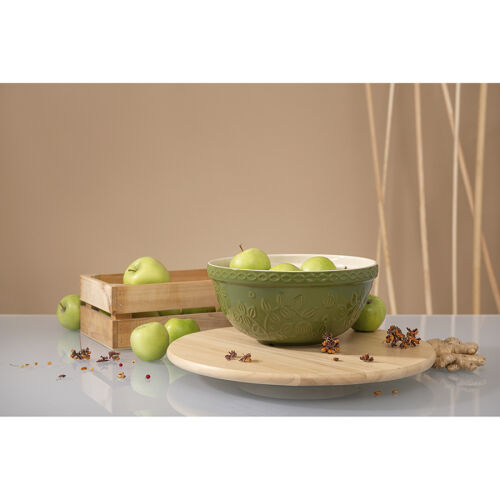 Миска зеленого цвета с рельефным узором Ягоды Тайги из коллекции 7
