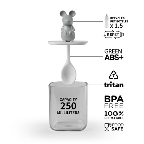 Банка для сыпучих продуктов lucky mouse seasoning с ложкой, 250 5 Банка для сыпучих продуктов lucky mouse seasoning с ложкой, 250 5