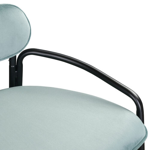 Стул барный ror, round, велюр, черный/светло-бирюзовый 7