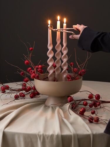 Набор из двух свечей цвета пыльной розы из коллекции essential,  3