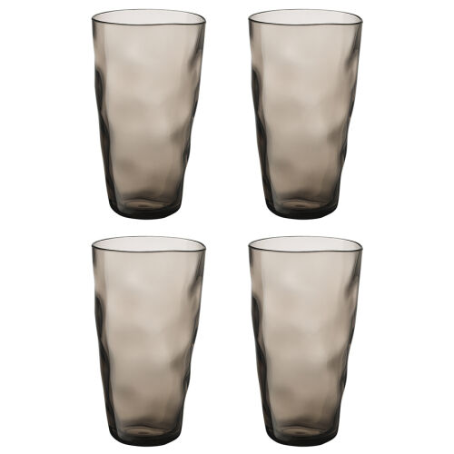 Набор стаканов из акрила hollow, 550 мл, серо-коричневый, 4 шт.