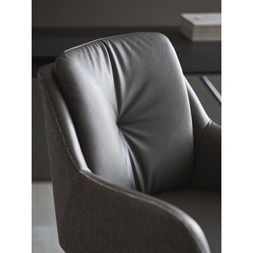 Стул на колесиках allar, экокожа, рогожка, серый 3