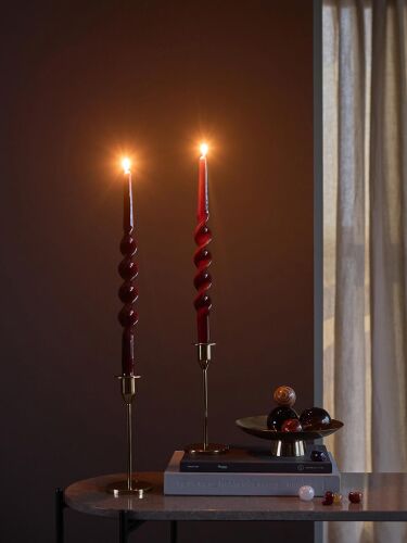 Набор из двух свечей коричневого цвета из коллекции essential, 3 4