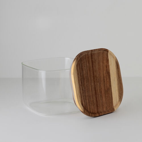 Банка для хранения квадратная glass acacia,1 л 3
