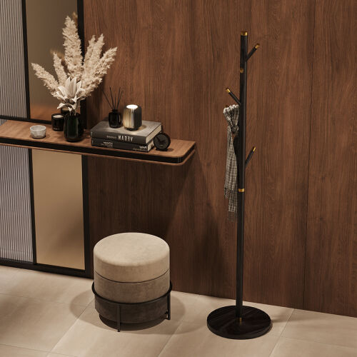 Вешалка напольная bakken, 180 см, золотистый хром/черная 1