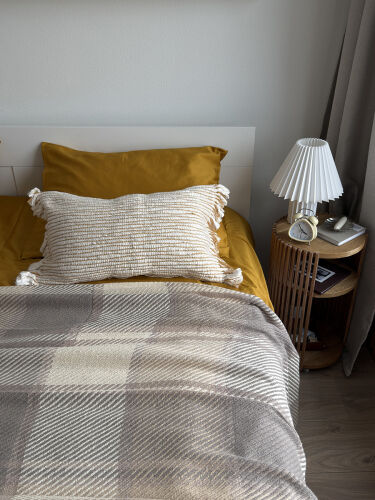 Комплект постельного белья из премиального сатина горчичного цве 4