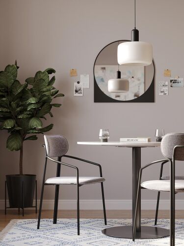 Стул ror, round, рогожка, черный/серый 6