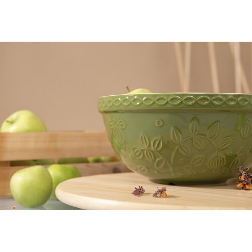 Миска зеленого цвета с рельефным узором Ягоды Тайги из коллекции 5